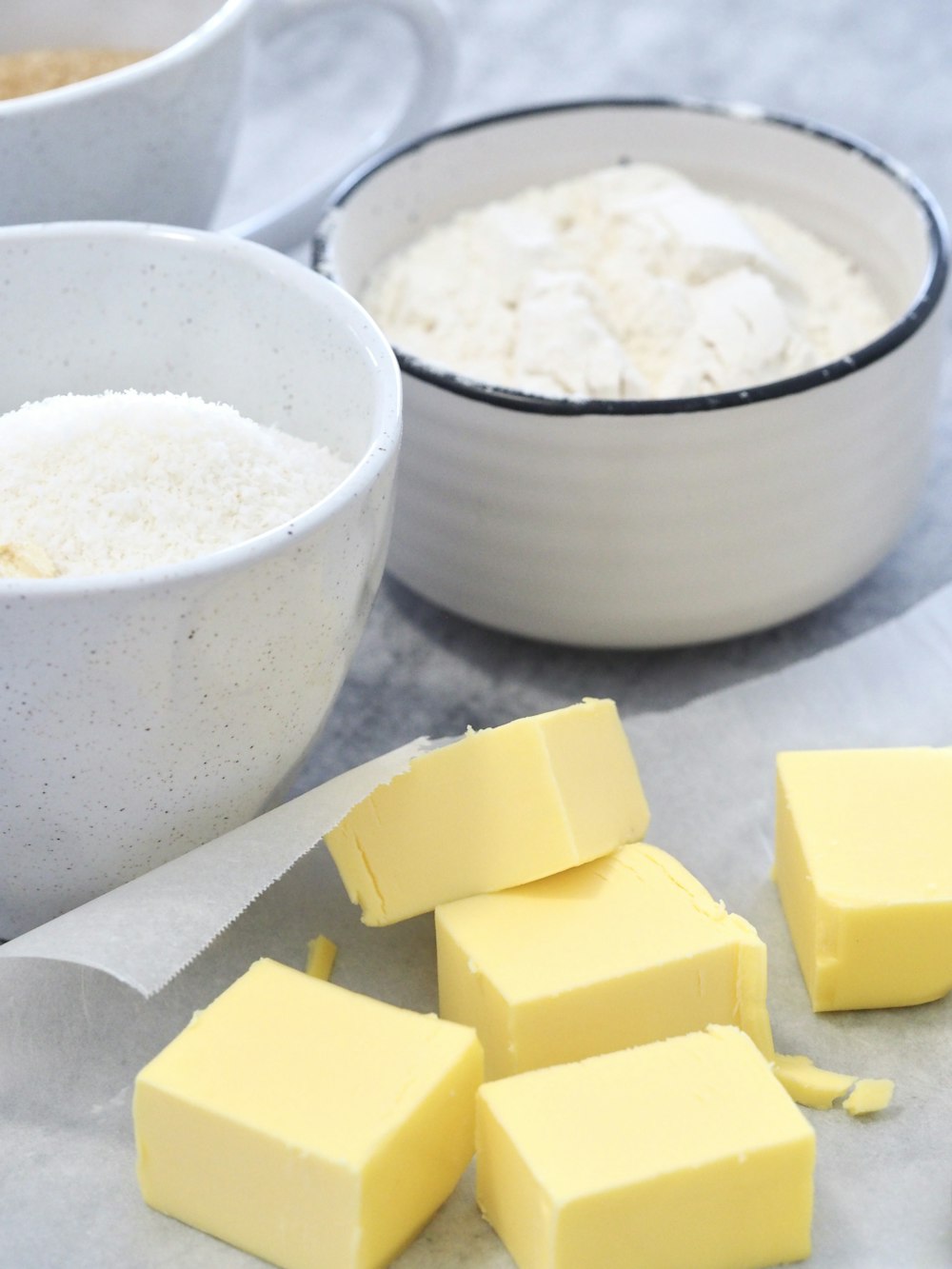 white ceramic bowl with white cream