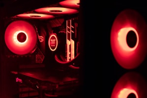 red and black audio component
