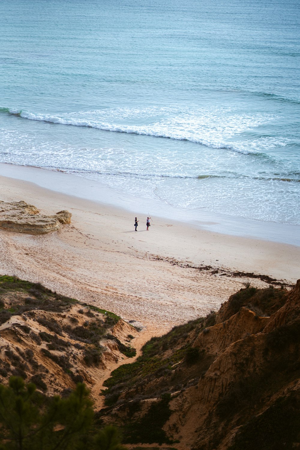 person standing on brown sand beach during daytime