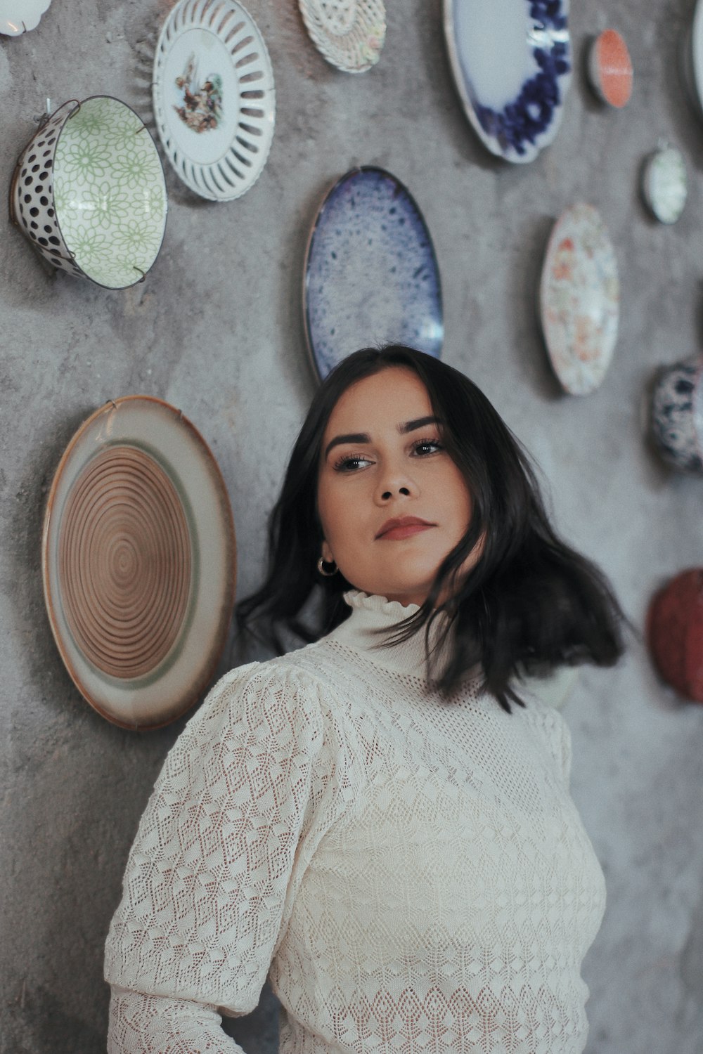 woman in white knit sweater