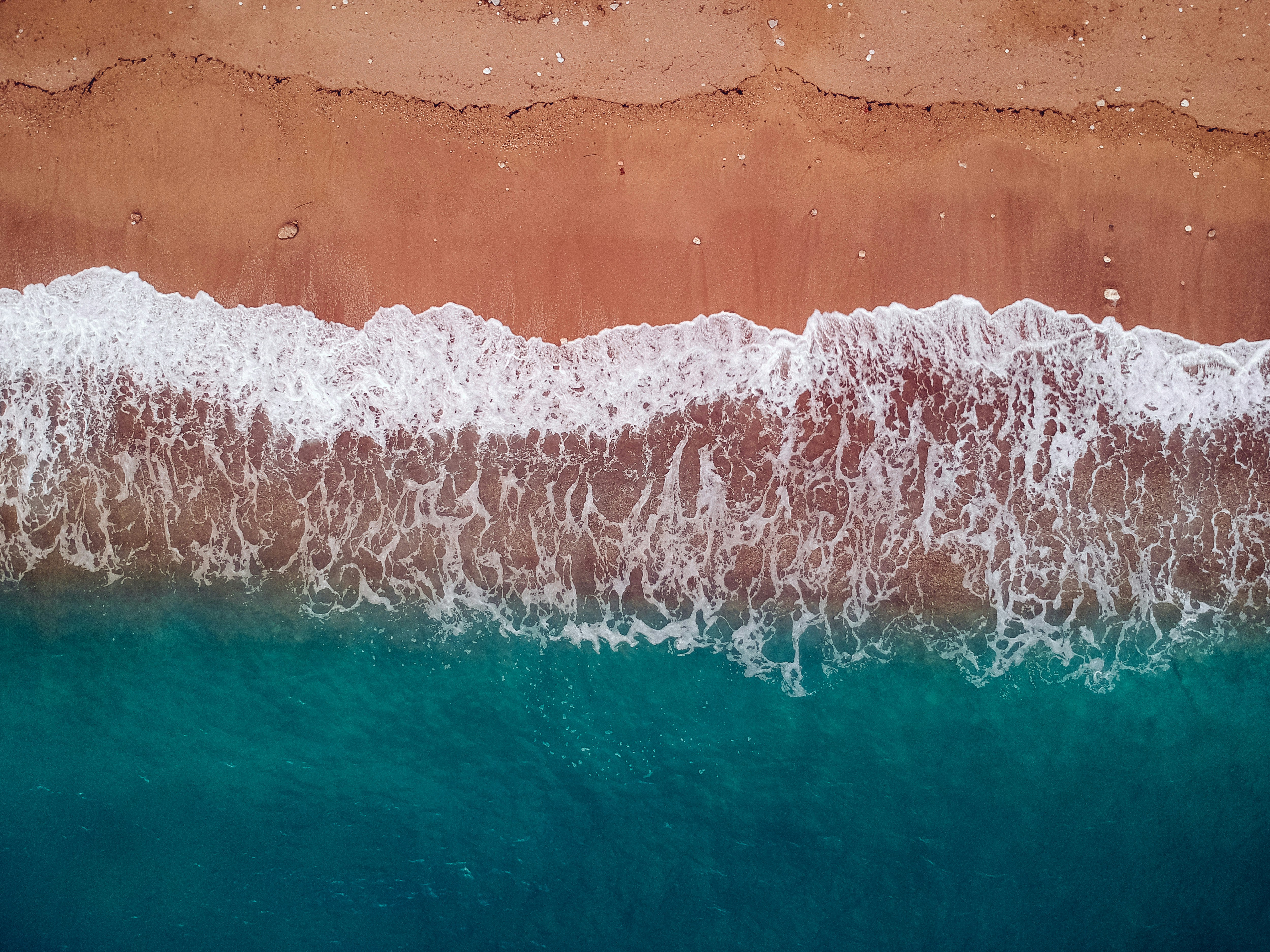 aerial view of ocean waves