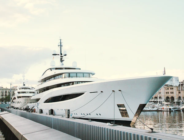 Luxury boat at marina