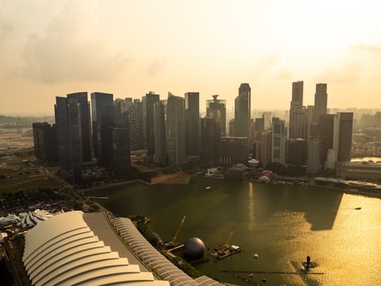 aerial view of city buildings during daytime in Marina Bay Sands Singapore