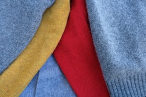 Close-up of colorful, soft fabric textures from the children's clothing line of Instinct Paris.