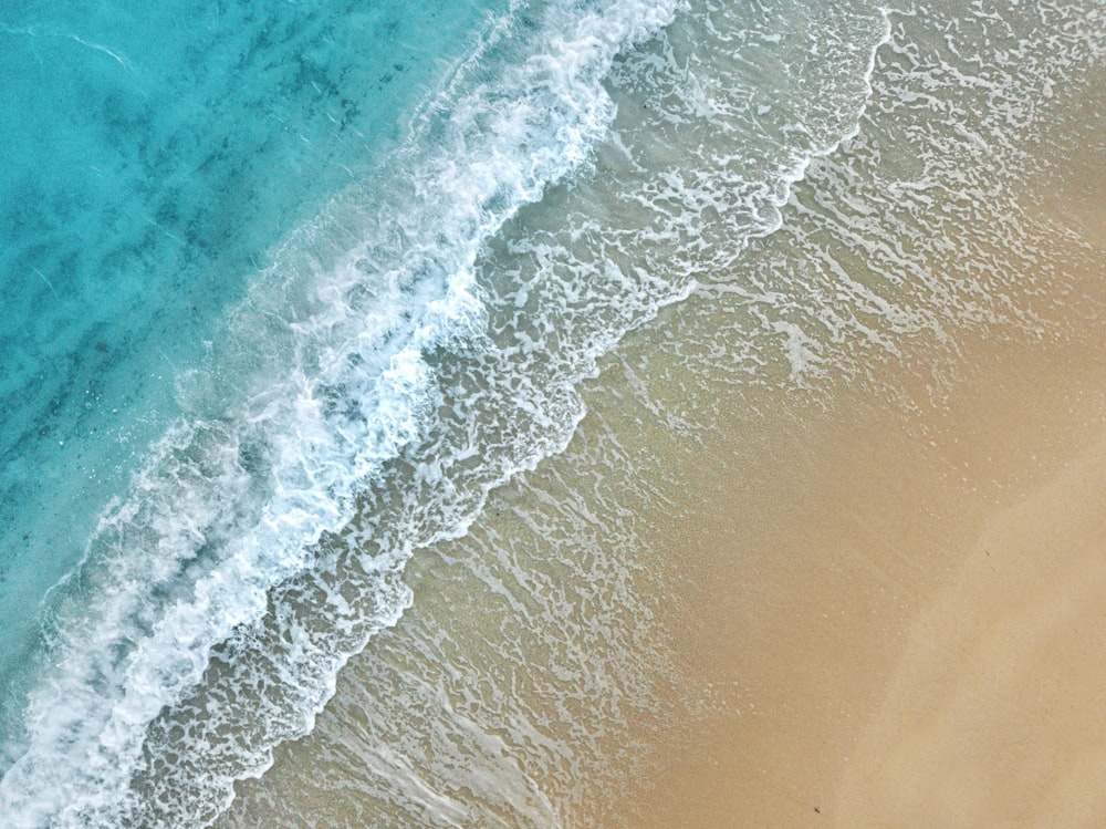 aerial view of ocean waves