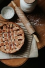 brown pie on brown wooden table