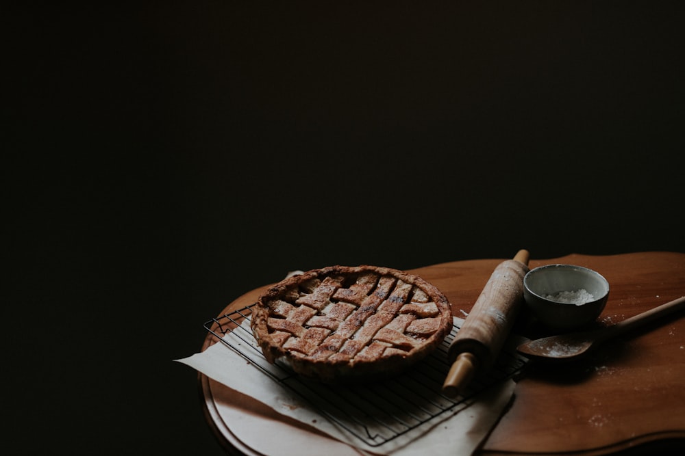 brown pastry on white ceramic plate