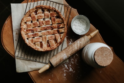 brown pie on brown wooden table