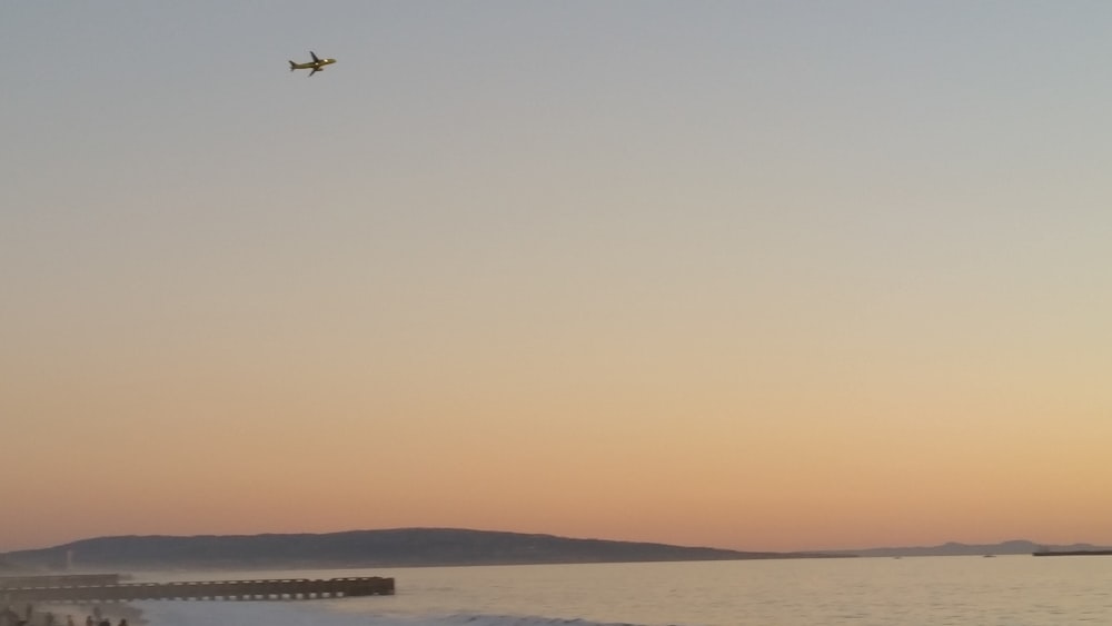 airplane flying over the sea during daytime