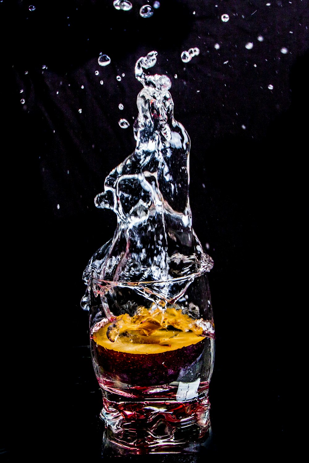 water splash with orange liquid