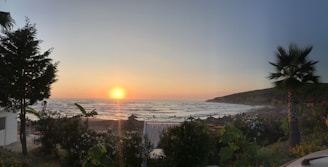 A picturesque sunset over a Balinese beach.