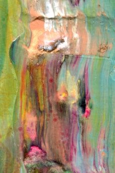 An abstract painting with flowing, merging colors evoking emotional depth.