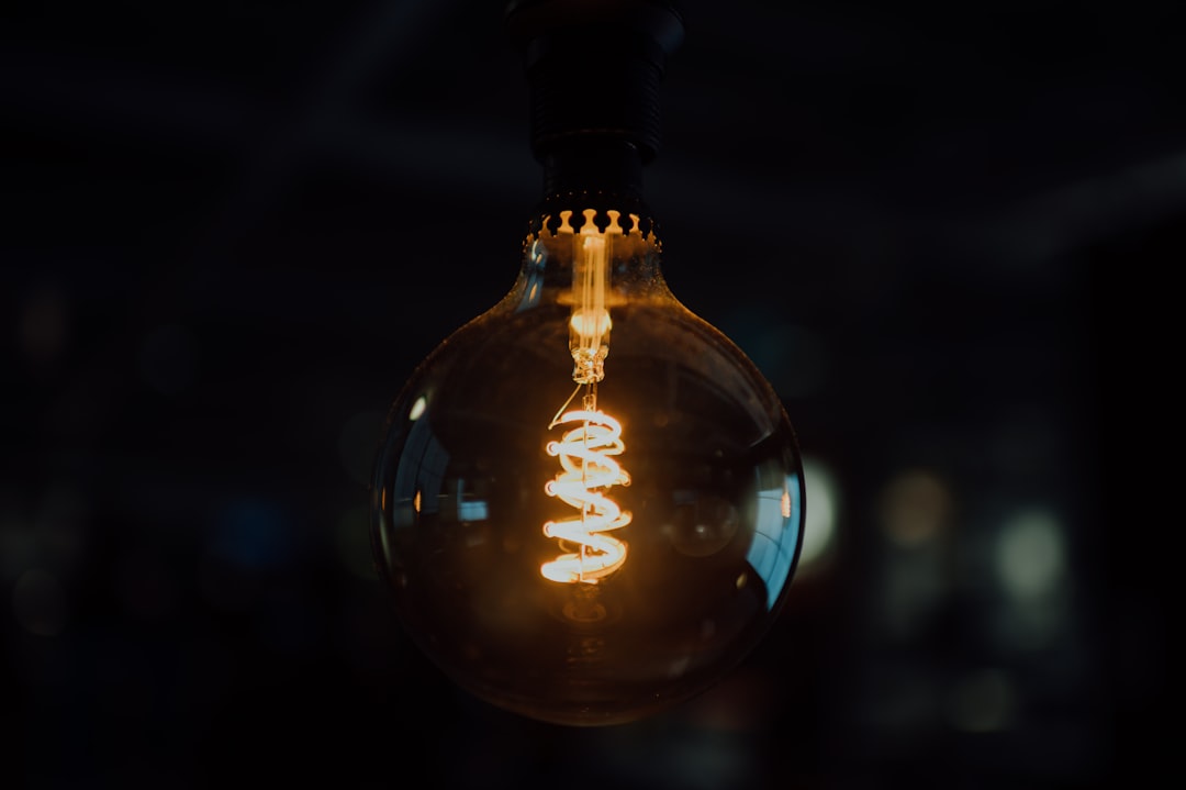 clear glass bulb with black background