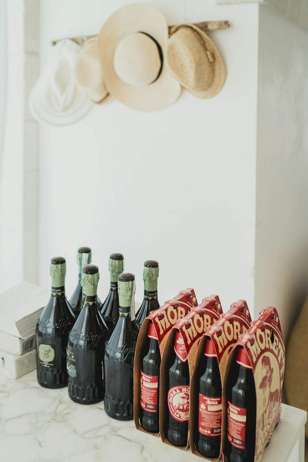 coca cola bottles on table