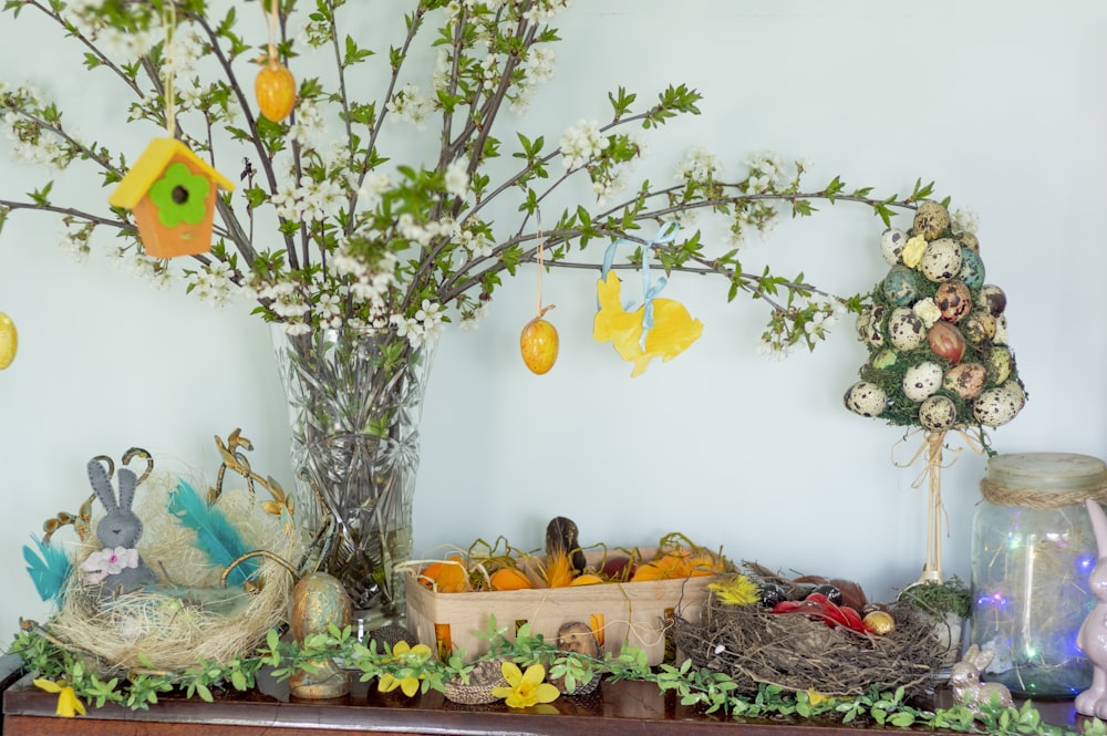 yellow flowers on brown wooden table