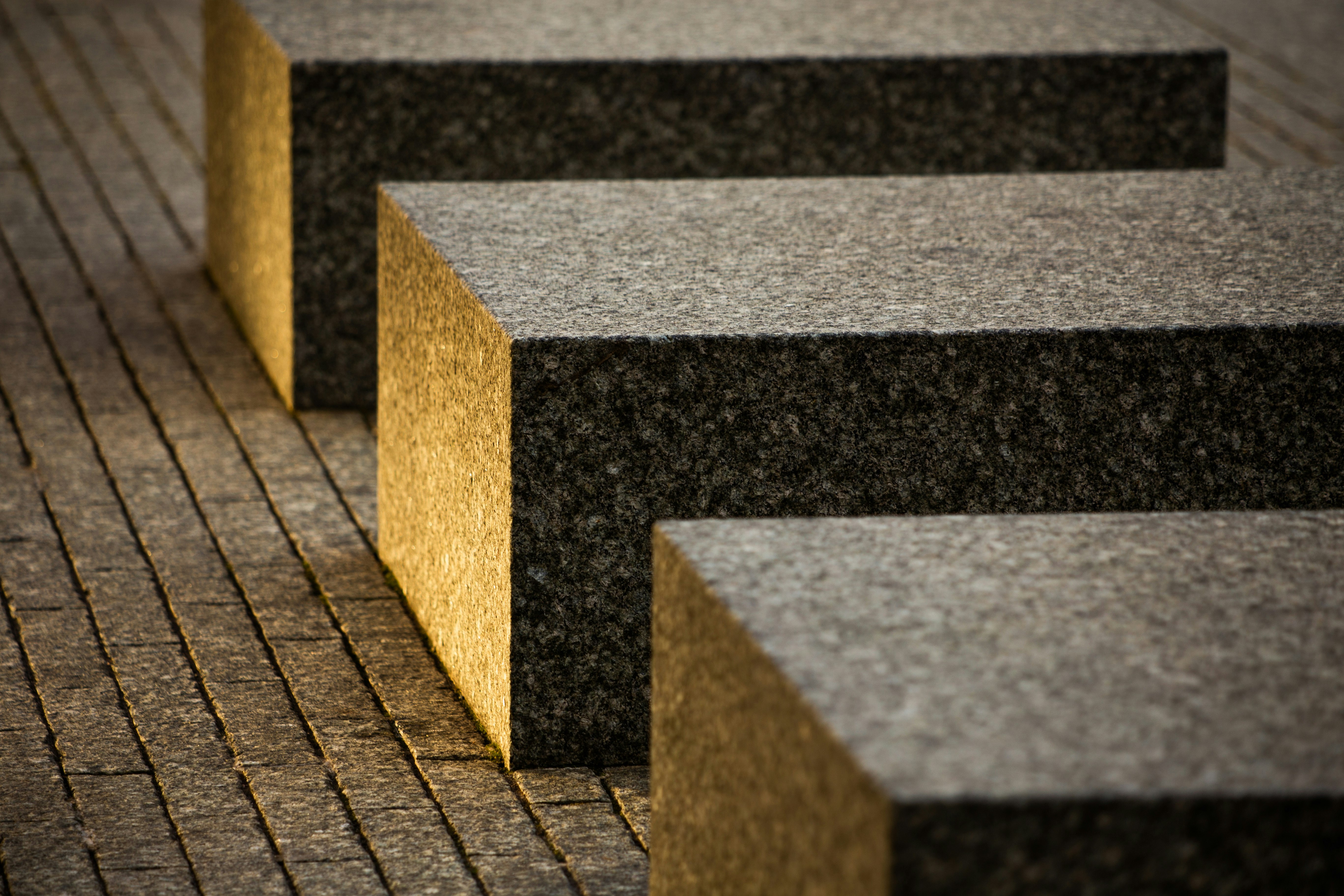 gray and black concrete blocks