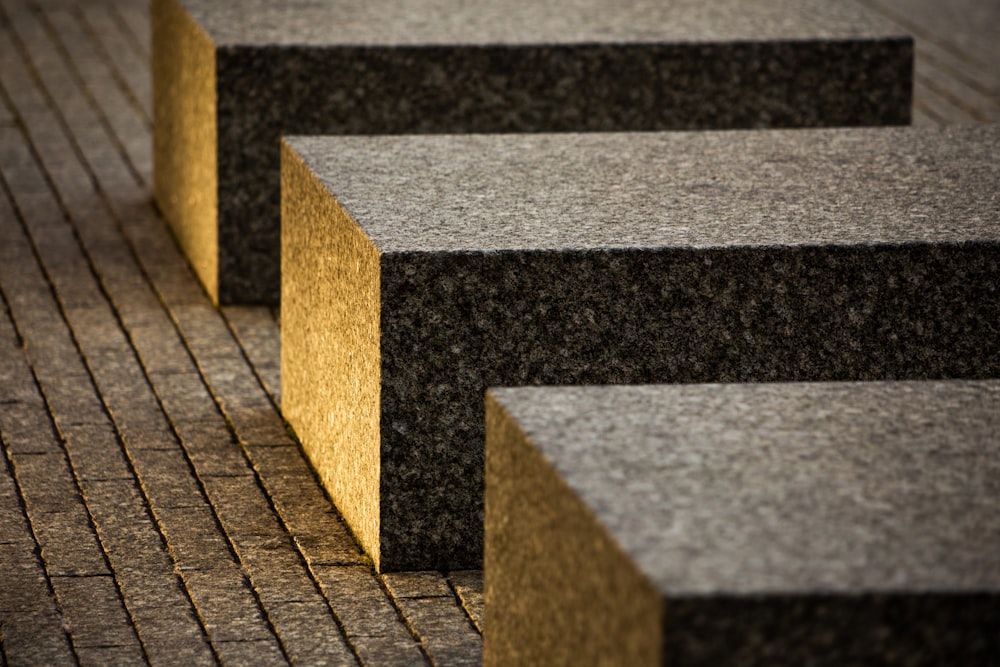 gray and black concrete blocks