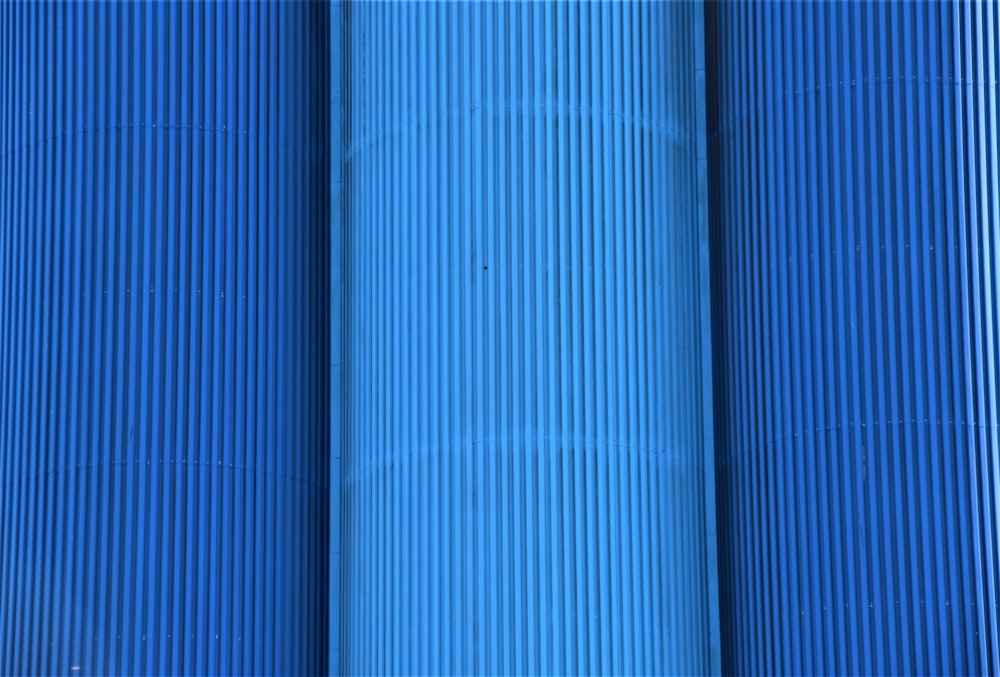 blue and white striped textile