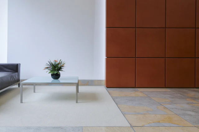 Terracotta Accent Reception — commercial reception interior design