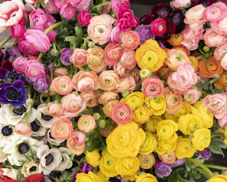 pink green and white flower bouquet