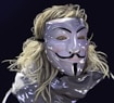 woman in blue and white mask