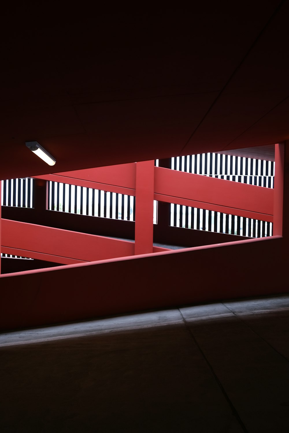 red wooden fence on brown floor tiles