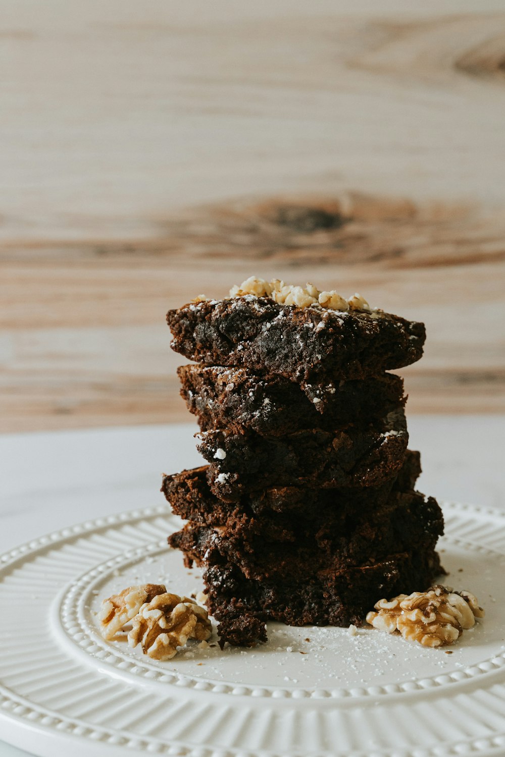 chocolate cake on white ceramic plate