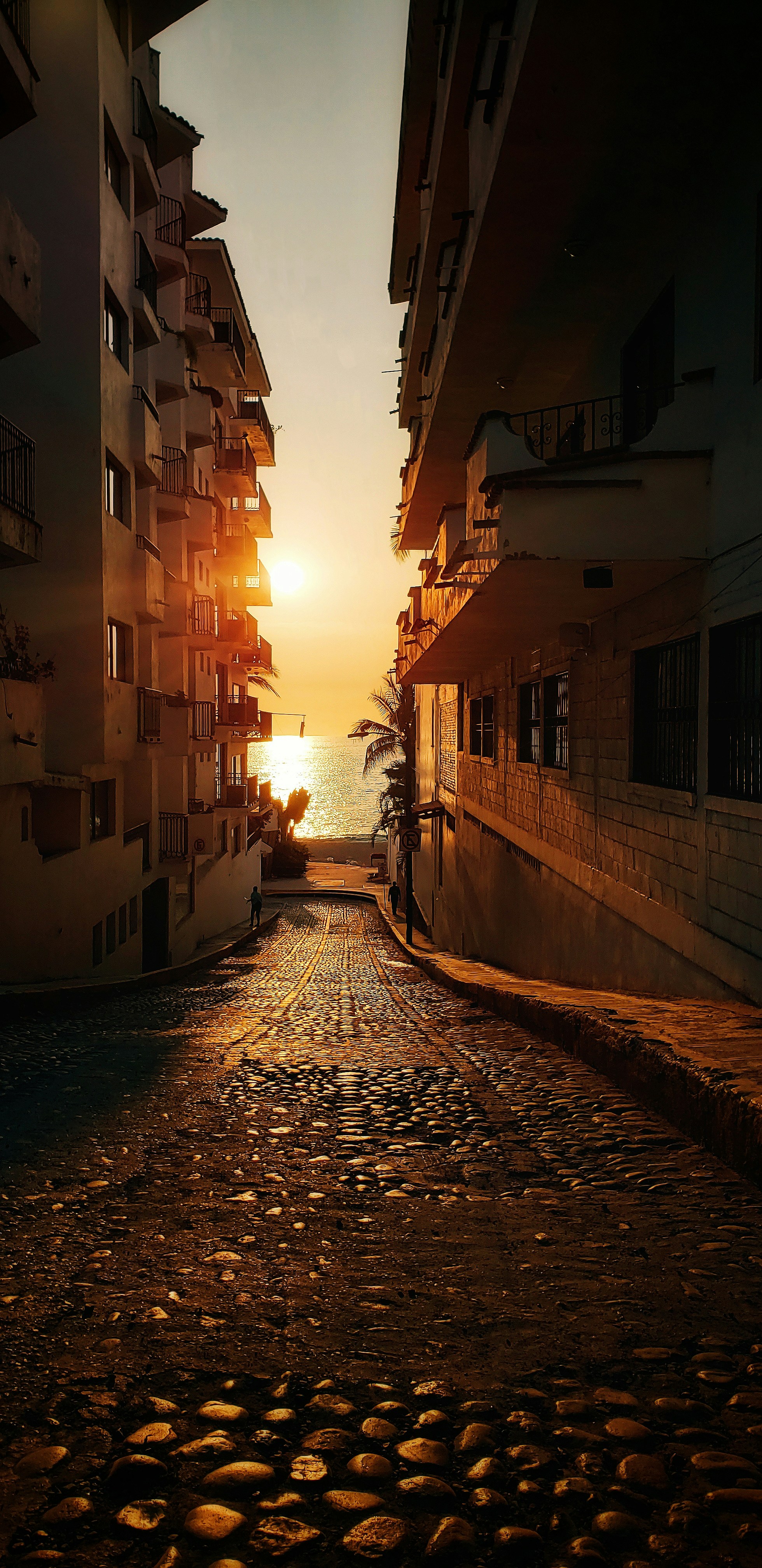 brown and white concrete building during sunset