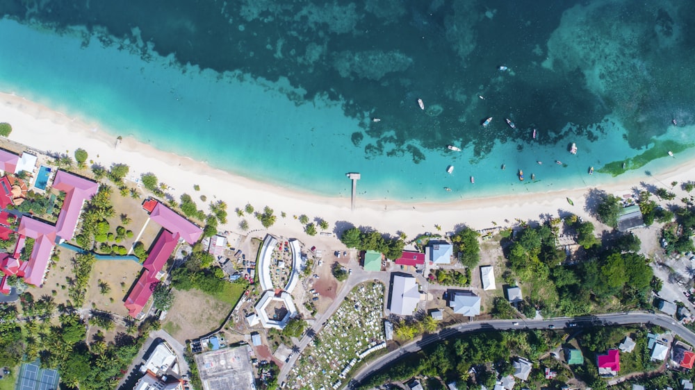 Vue aérienne de la plage pendant la journée