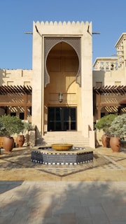 The exterior of our Dubai massage center showcasing a welcoming entrance with tasteful lighting.