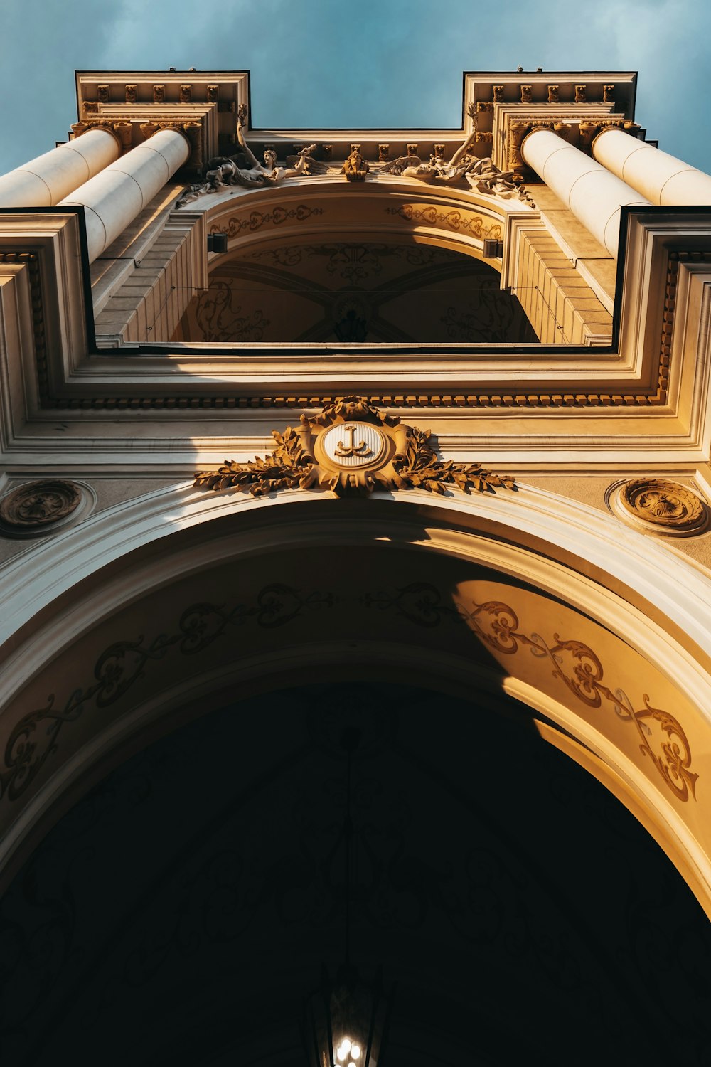 low angle photography of brown concrete building