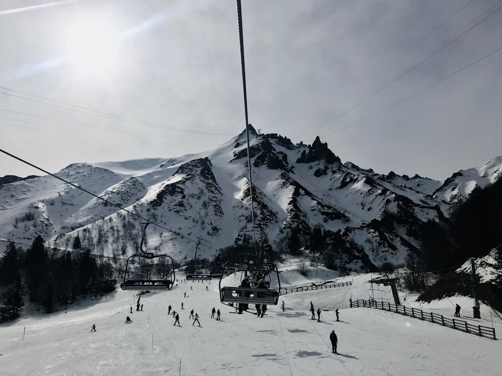 snow covered mountain under cloudy sky during daytime