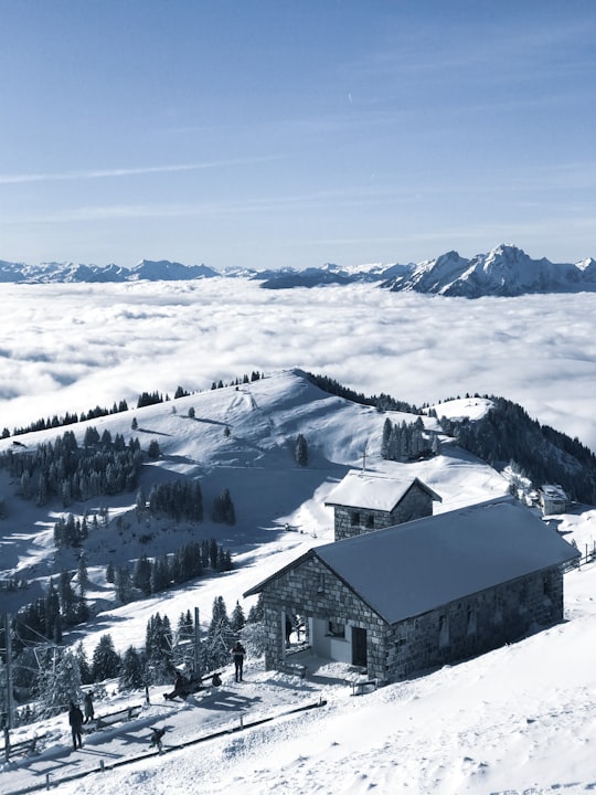 snow covered mountain during daytime in Rigi Mountain Switzerland