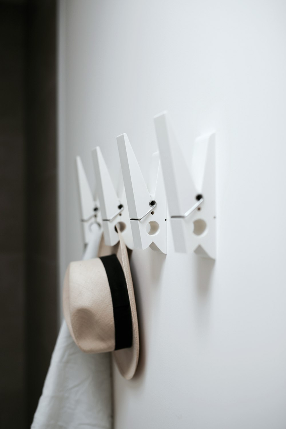 white wooden wall mounted rack