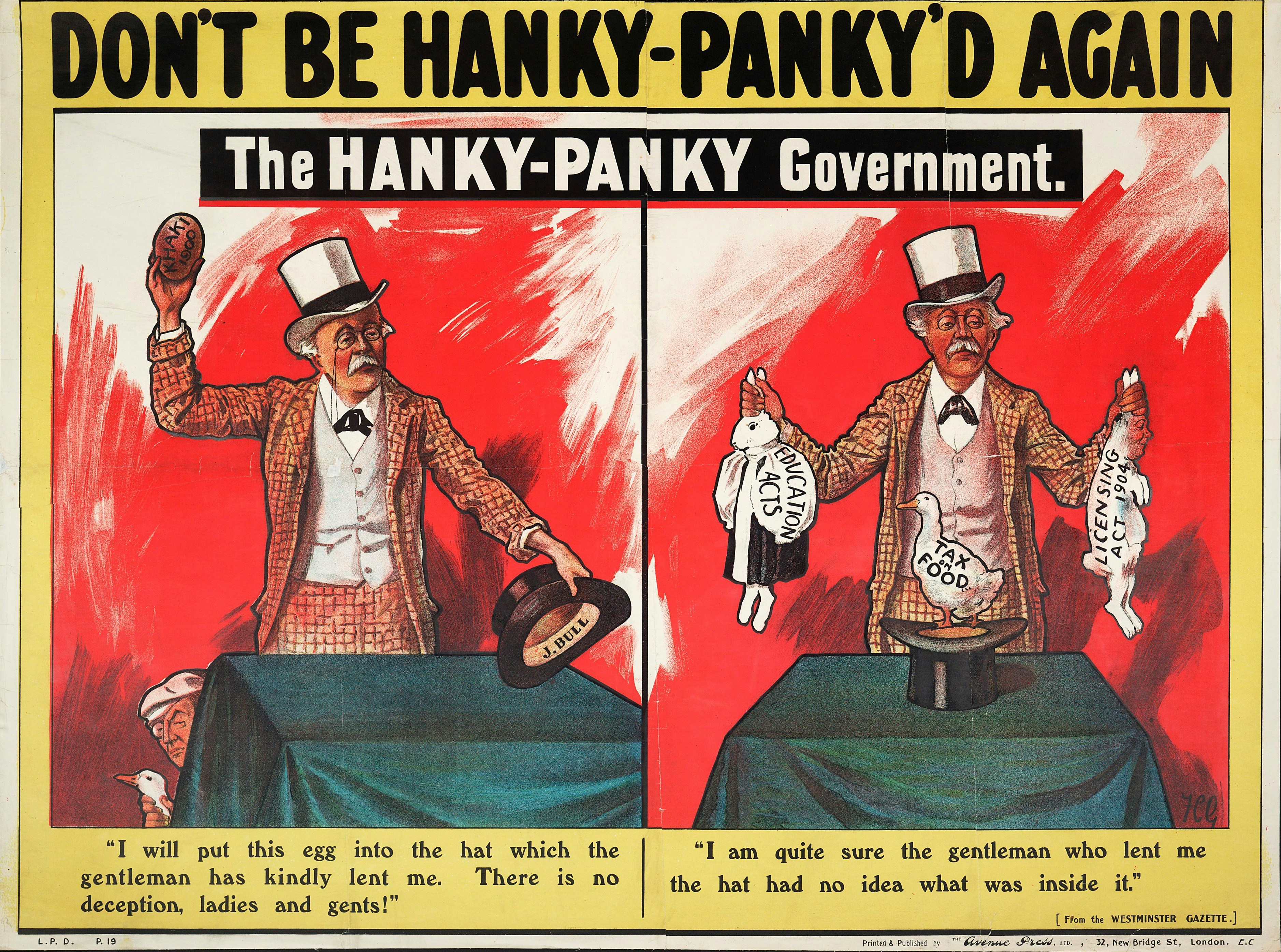 a political cartoon of a man in a top hat holding a cat, "Don