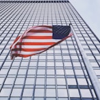 flag of us a on pole