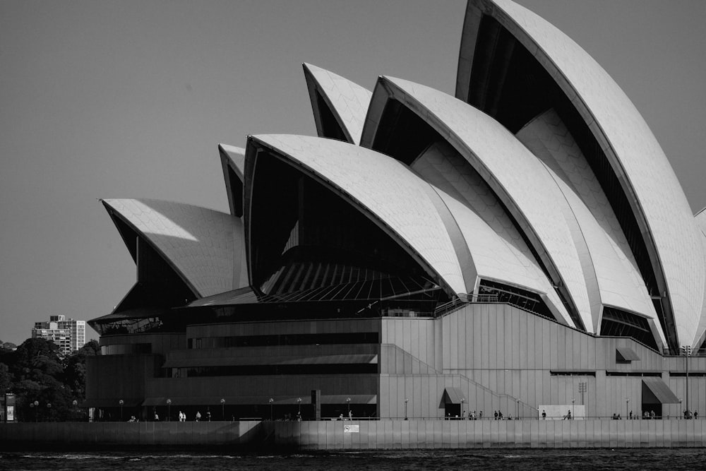 grayscale photo of building during daytime