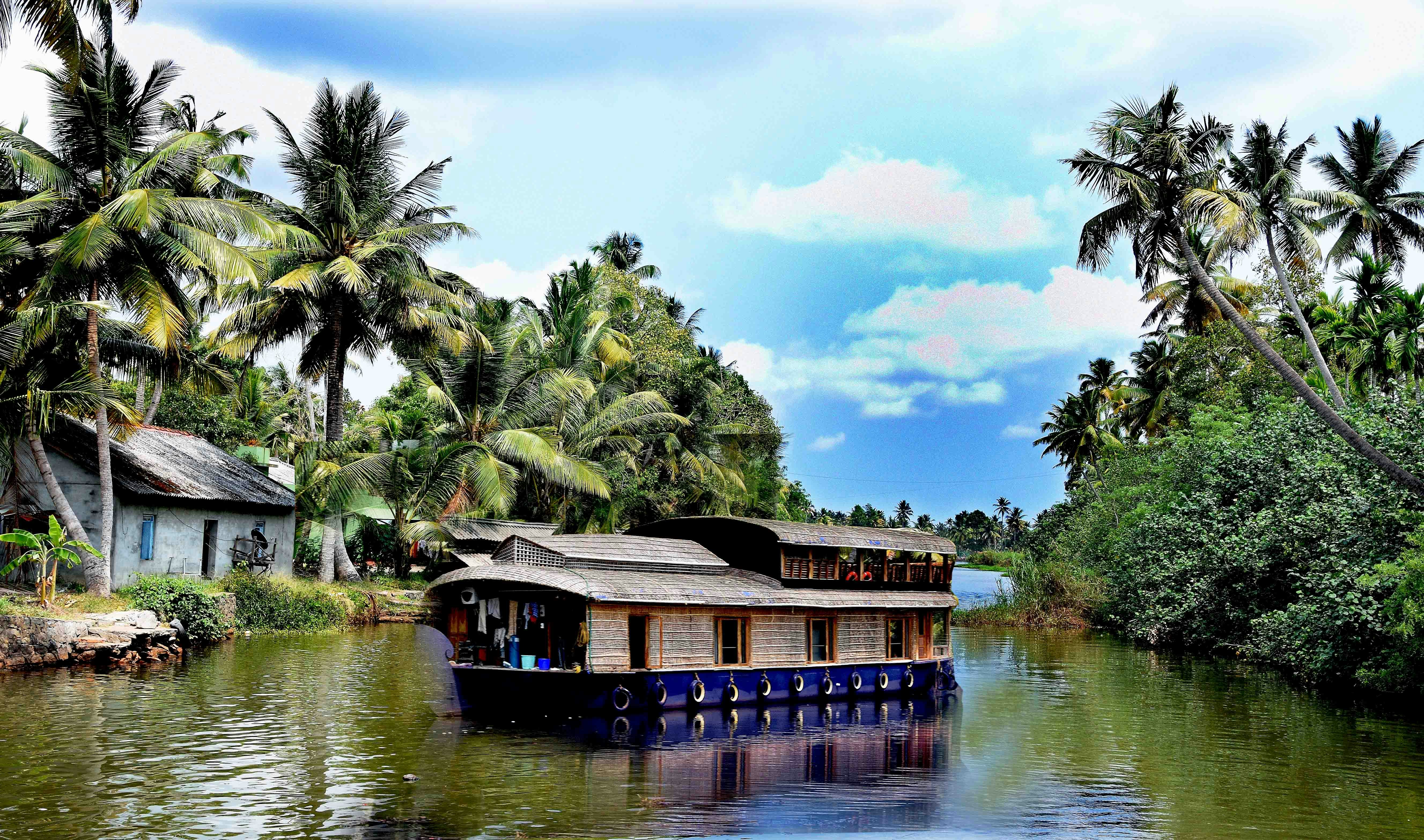 A houseboat in Kumarakom