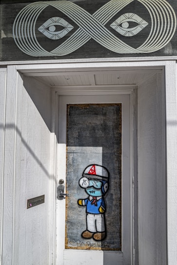 A playful illustration showing an IPv6 character knocking on a door labeled IPv4 with a puzzled expression.