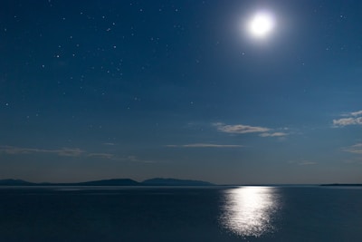 Soft moonlight reflecting on calm water, symbolizing gentle illumination and clarity.