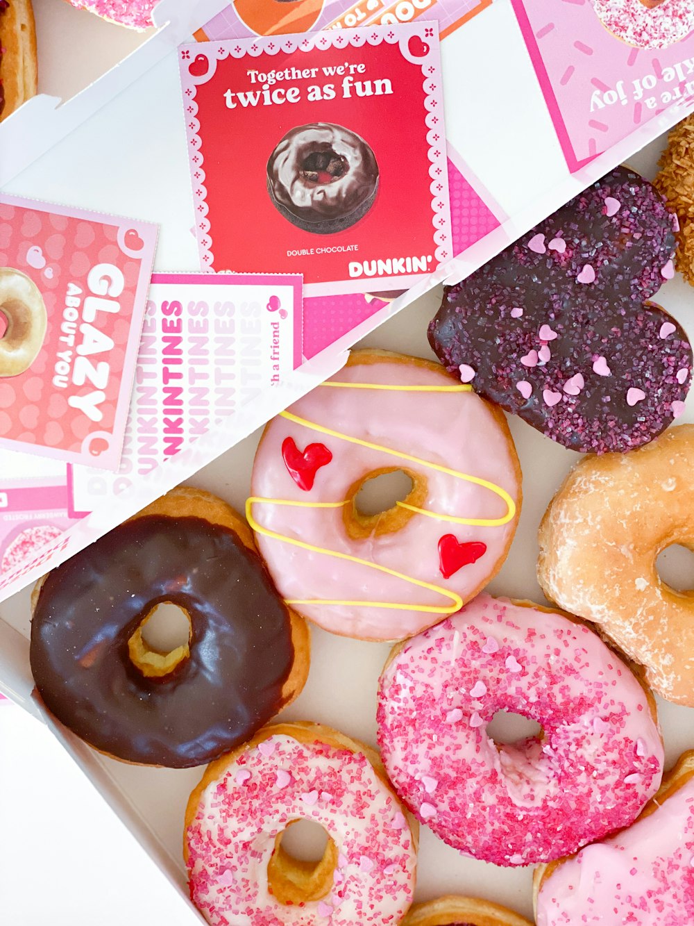 pink and white donut box