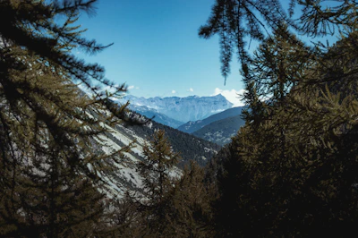 Scenic view of the Andes mountains with clear blue skies.