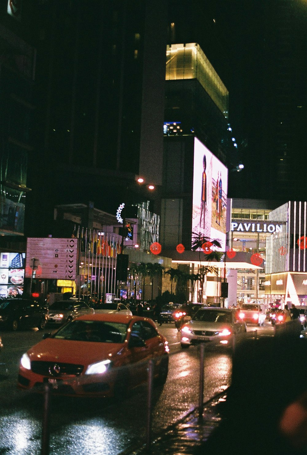 cars on road during night time