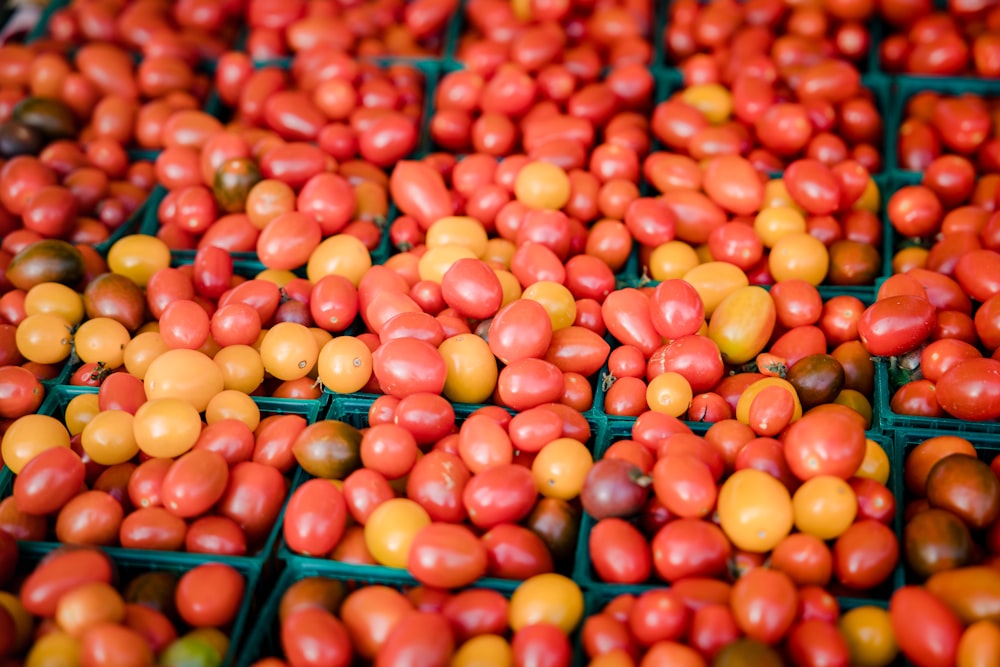 red and yellow round fruits