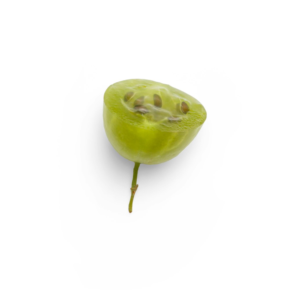 green apple fruit on white background