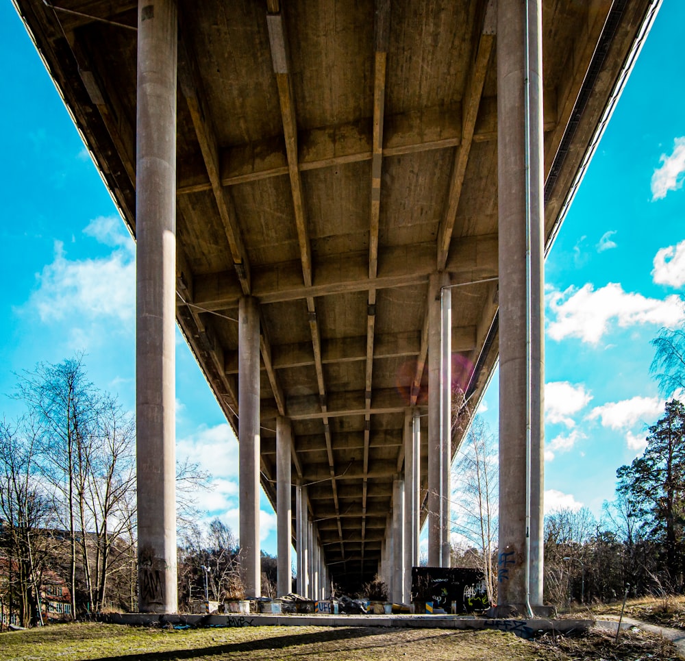 brown concrete bridge under blue sky during daytime