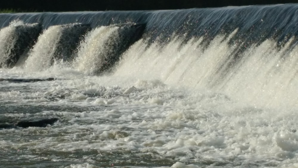 water falls in close up photography