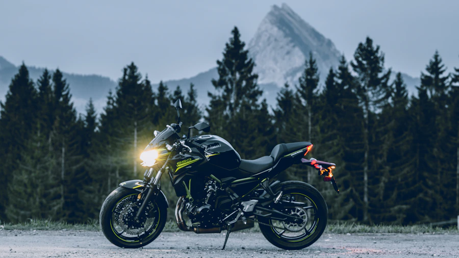 Motorcycle on a mountain road
