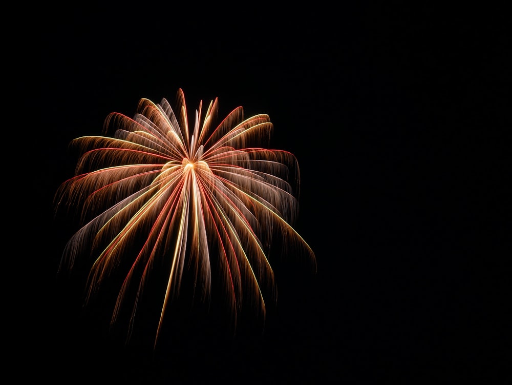 brown and white fireworks in dark room