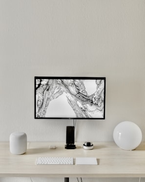 black and white abstract painting